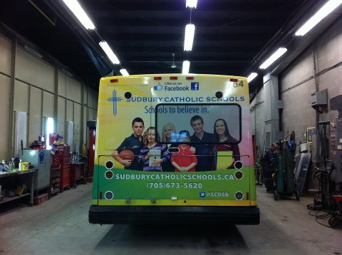 Good morning and Happy Friday to all!  Time for a new contest for all Sudbury Catholic Fans!  As you may or may not know - we have a new ad on the back of a Sudbury Transit Bus - and it is a wonderful ad showcasing our amazing students. This bus is rotated through the different Greater Sudbury routes so it will be all over the city.  The first person to post a picture of this ad during their travels, will win a $25 Subway card!  Please remember if you post a pic - to also include some contact information so that we can get ahold of you...
Here is what the back of the bus looks like...